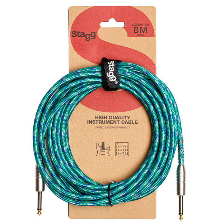 Cable para Instrumento Stagg 6 Mts Verde