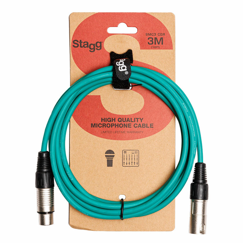 Stagg Cable para Microfono Xlr/xl ( M/f) 3m Verde