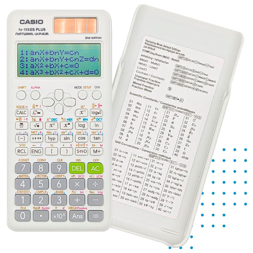 Casio Calculadora Cientifica Fx-115es Plus 2da Edición 252 Funciones, Matrices, Integrales y Display Natural
