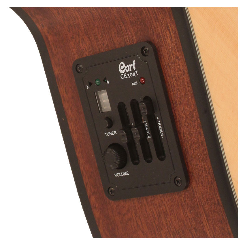 CORT GUITARRA CLASICA 6 CUERDAS ELECTROACUSTICA NATURAL MATE CON FUN