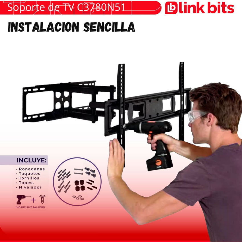 LINKBITS MONTAJE PARA TV MOVIBLE 37" - 80"