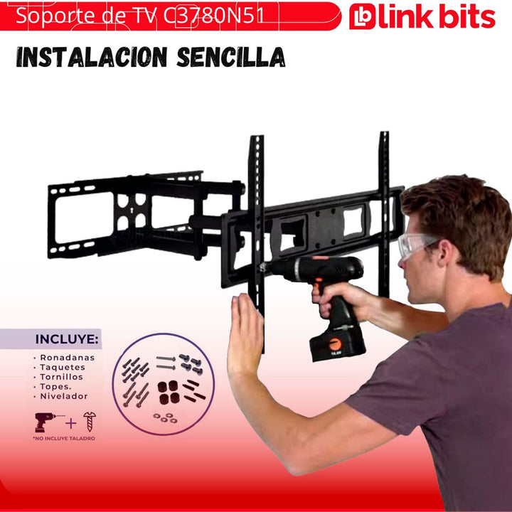 LINKBITS MONTAJE PARA TV MOVIBLE 37" - 80"