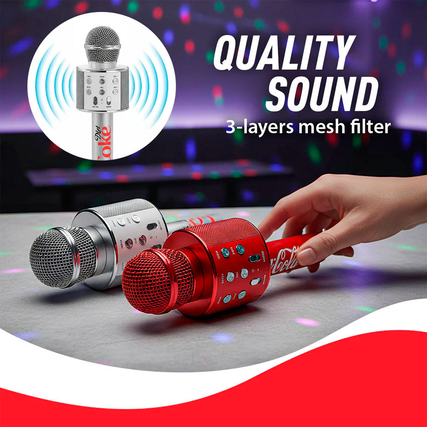 Coca-cola Bocina Bluetooth Tipo Microfono ( 2-pack) con Radio Fm y Batería Recargable