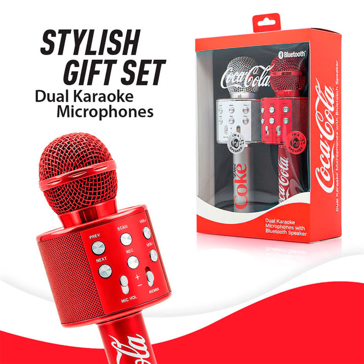 Coca-cola Bocina Bluetooth Tipo Microfono ( 2-pack) con Radio Fm y Batería Recargable