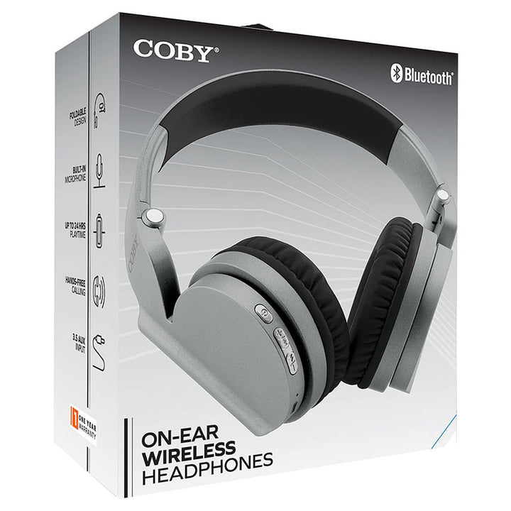 COBY AUDIFONOS BLUETOOTH ON EAR COLOR GRIS