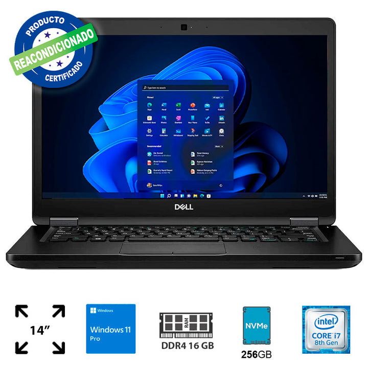 Dell Laptop Latitude 5490 14” Intel Core I7-8650u 16gb Ram 256gb Ssd Windows 11 Pro Reacondicionado