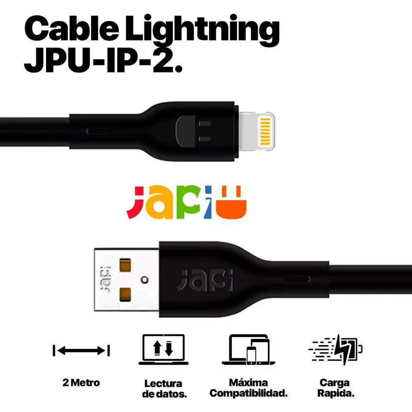 JAPI CABLE USB LIGHTNING 2M