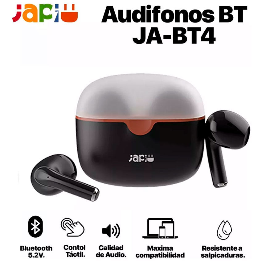 JAPI AUDÍFONOS INALÁMBRICOS BLUETOOTH JA-BT4 COLOR NEGRO