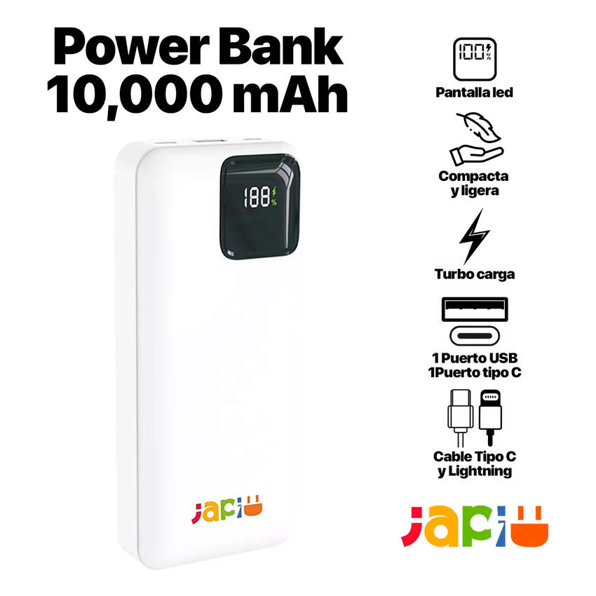 JAPI BATERIA DE RESPALDO 10000 MAH