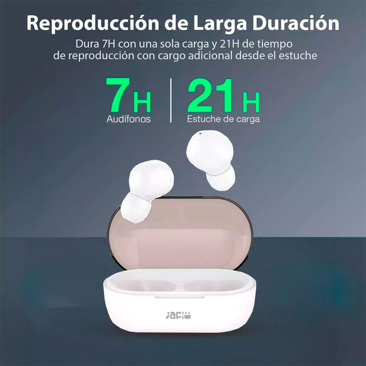 JAPI AUDÍFONOS INALÁMBRICOS BLUETOOTH JA-BT5 COLOR BLANCO