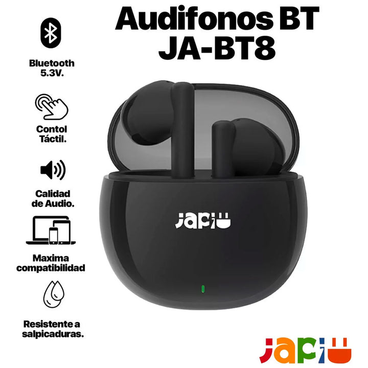 JAPI AUDÍFONOS INALÁMBRICOS BLUETOOTH JA-BT8 COLOR NEGRO