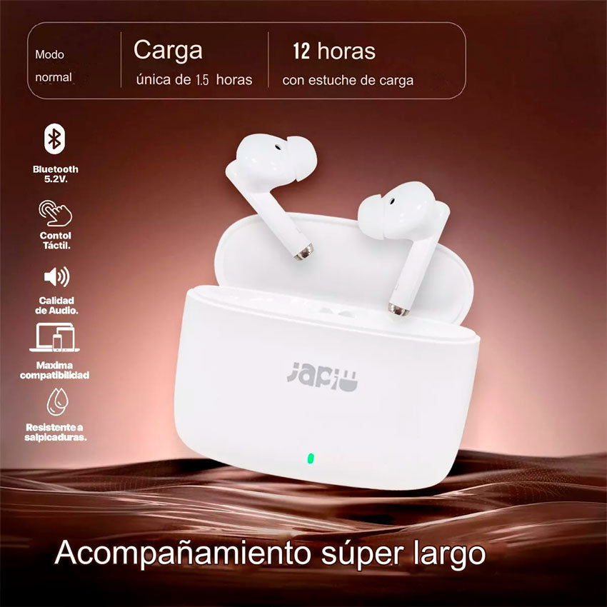 JAPI AUDÍFONOS INALÁMBRICOS BLUETOOTH JA-BT8 COLOR BLANCO