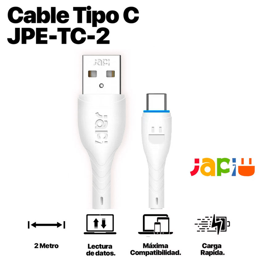 CABLE USB A USB TIPO "C" JAPI 2M