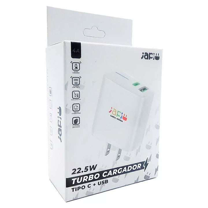 JAPI ADAPTADOR AC 2 USB 22.5W TURBO