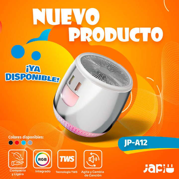 JAPI BOCINA BLUETOOTH BARRILITO CON LUCES RGB SONIDO ENVOLVENTE
