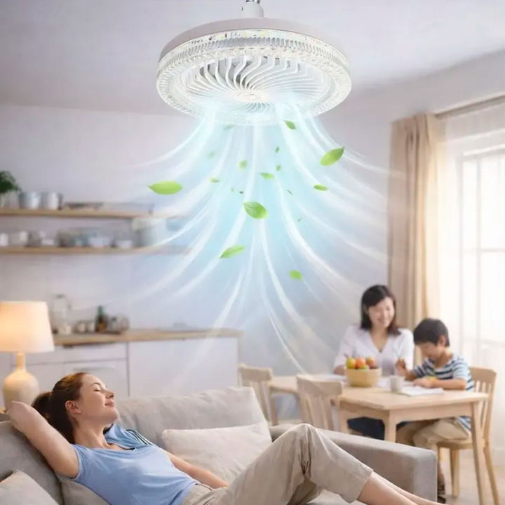 Lampara Led con Ventilador 25w Efecto Cristal Megaluz