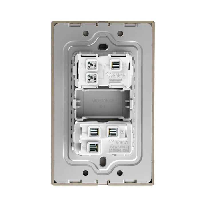 Interruptor 1 Apagador Escalera 1 Contacto Dorado Goneo