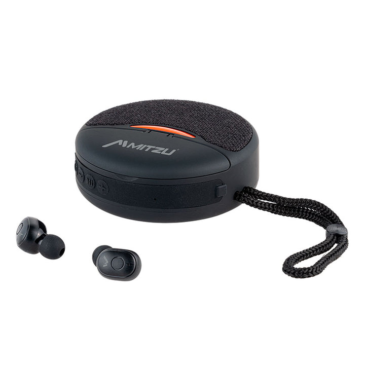 MITZU AUDIFONOS TRUE WIRELESS IN EAR Y BOCINA BLUETOOTH COLOR NEGRO