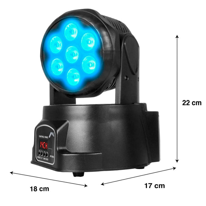 Cabeza Robotica 7 Leds Rgbw Audioritmica 14 Canales Kaiser