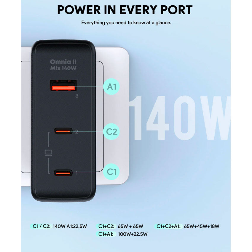 Aukey Adaptador Ac Usb 100w