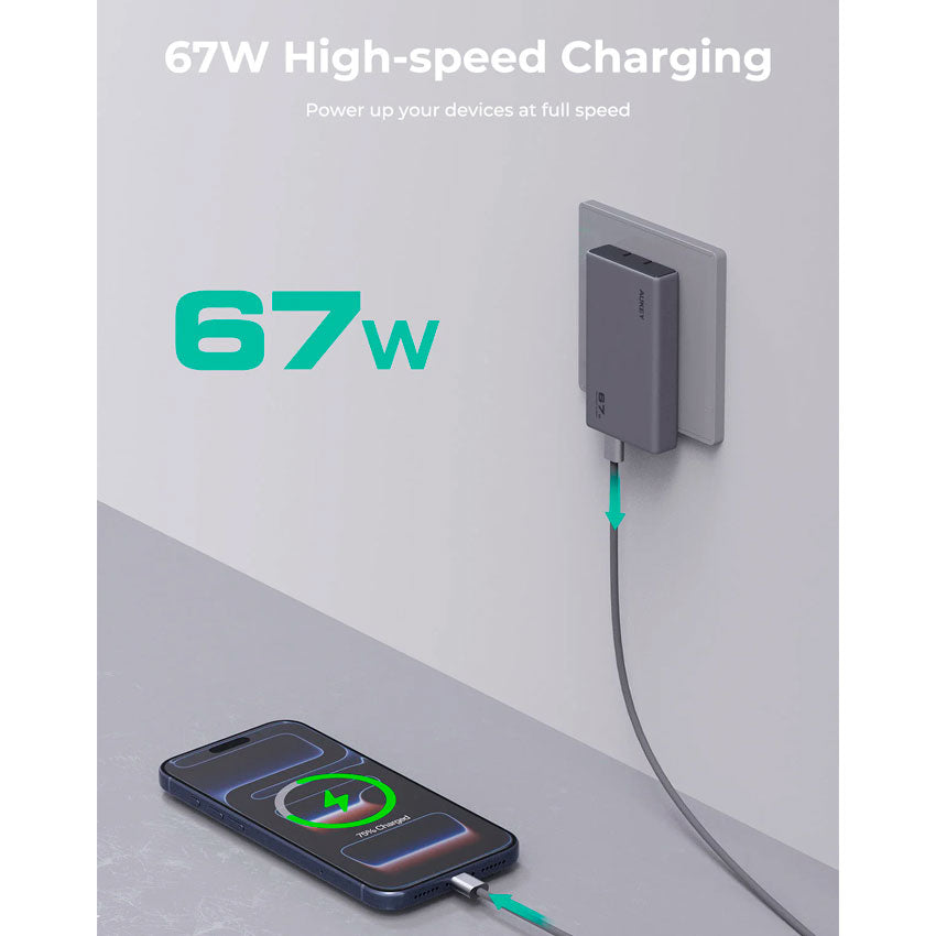 Aukey Adaptador Ac Usb 67w