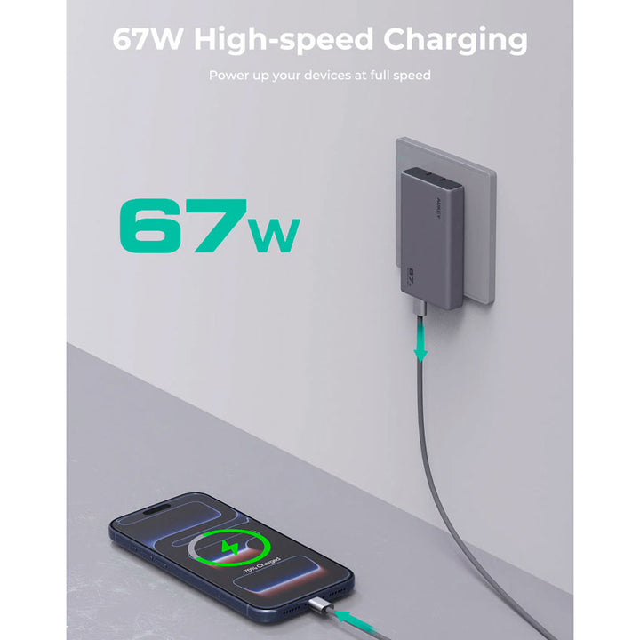 Aukey Adaptador Ac Usb 67w