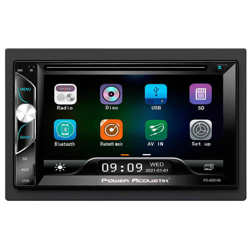 POWER ACOUSTIK AUTO STEREO BLUETOOTH FM/USB/AUX 2 DIN