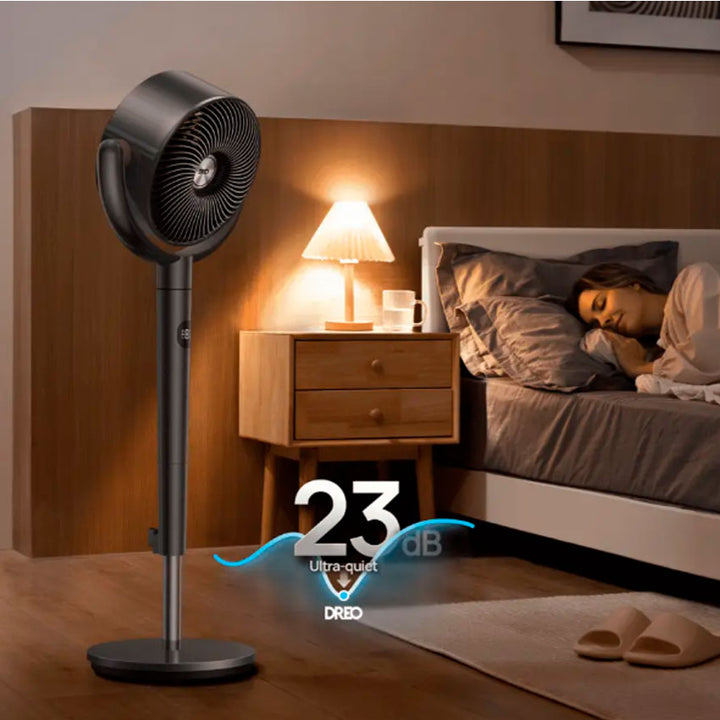 Dreo Ventilador de Pedestal Silencioso con Oscilación de 120°