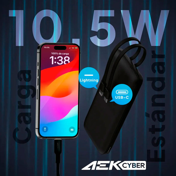 Aek Cyber Bateria de Respaldo 10000mah 10.5w
