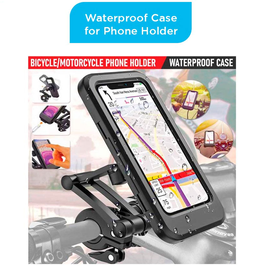 IMPORTAMEX SOPORTE PARA CELULAR MOTO Y BICICLETA CON ESTUCHE IMPERMEABLE 360°
