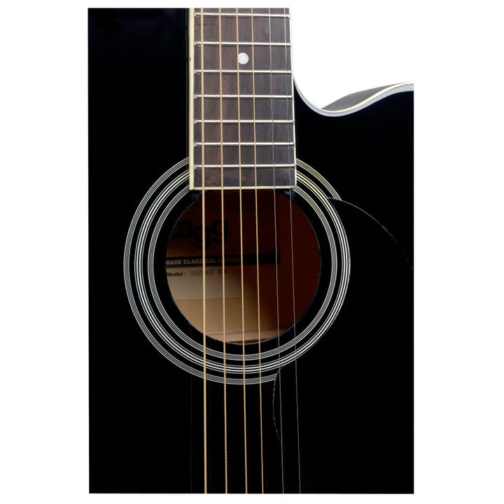 GUITARRA ELECTROACUSTICA STAGG TAPA BASSWOOD NEGRA