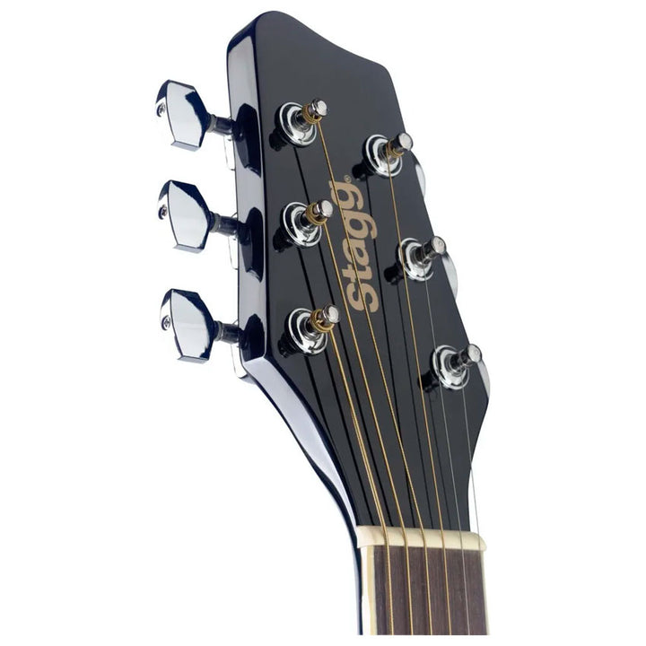 GUITARRA ELECTROACUSTICA STAGG TAPA BASSWOOD NEGRA