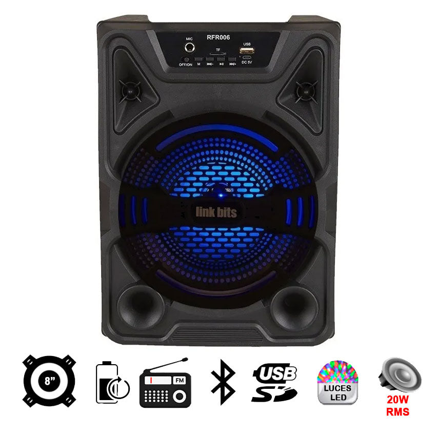 LINKBITS BAFLE 8" PULGADAS 20 WATTS RMS BLUETOOTH