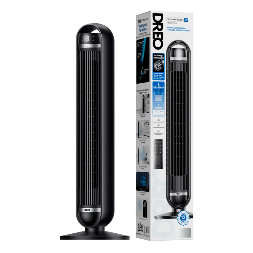 Dreo Ventilador de Torre 36” Oscilante de 90° con Control Remoto